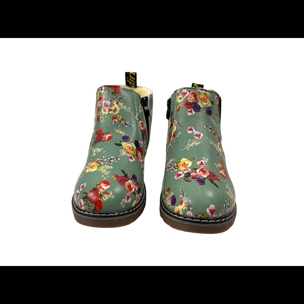 Girls Floral Leather boots Size 36 (US 4). NWoT